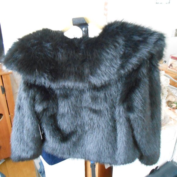 FAUX FUR COAT BY VERA WANG-BLACK-WOMEN'S SIZE XS-NEW WITH TAGS - Picture 6 of 6